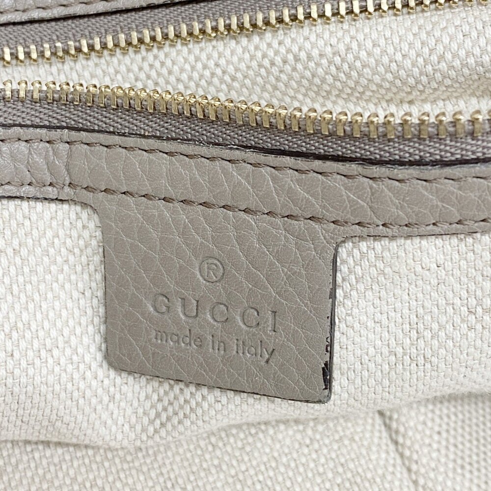 Gucci Soho Tote Bag 282309 Leather Greige Champagne Women's - Picture 5 of 11